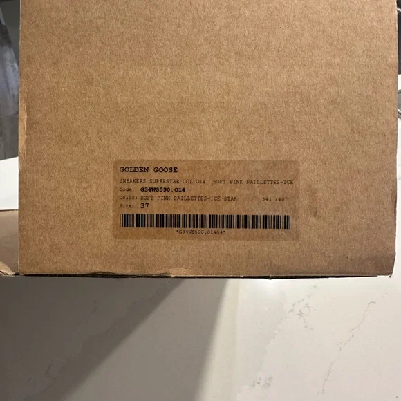 Golden Goose Pink Glitter Sneakers with Gray Star - Picture 8 of 9